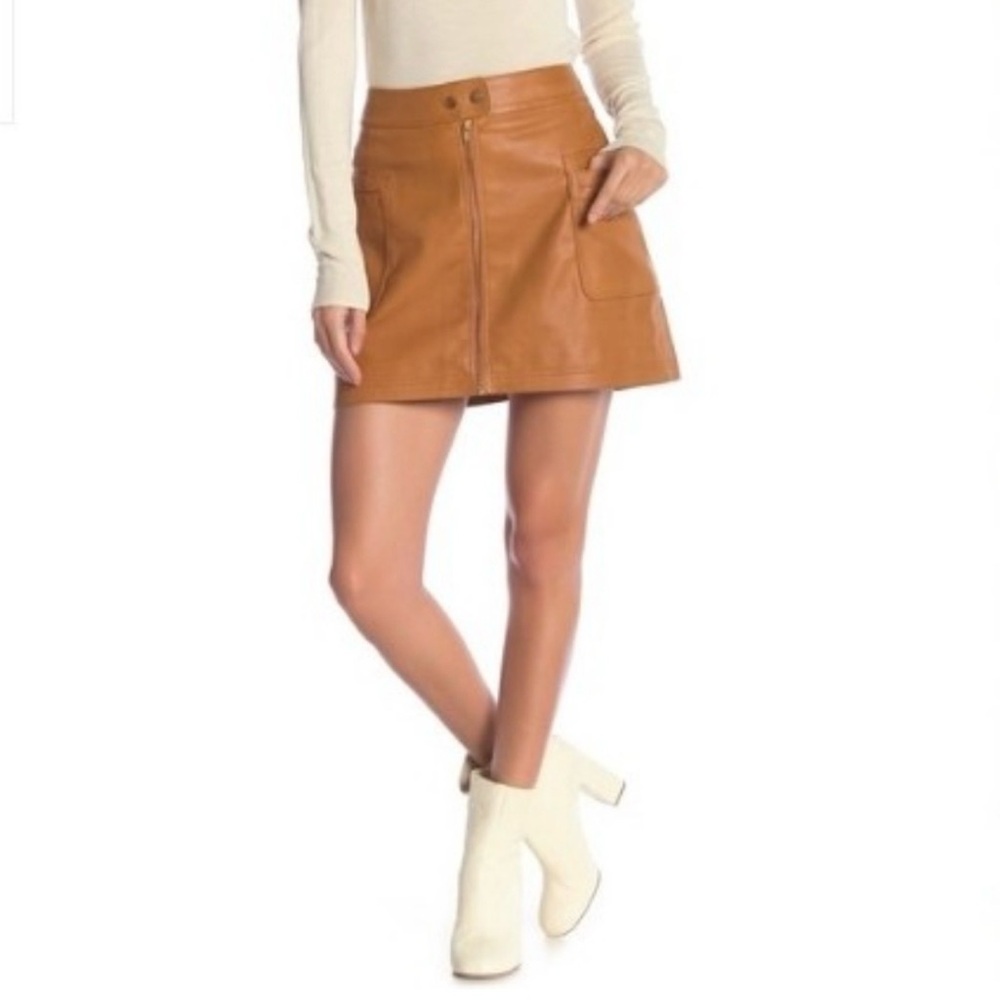 Free People Vegan Leather Mini Skirt size 2